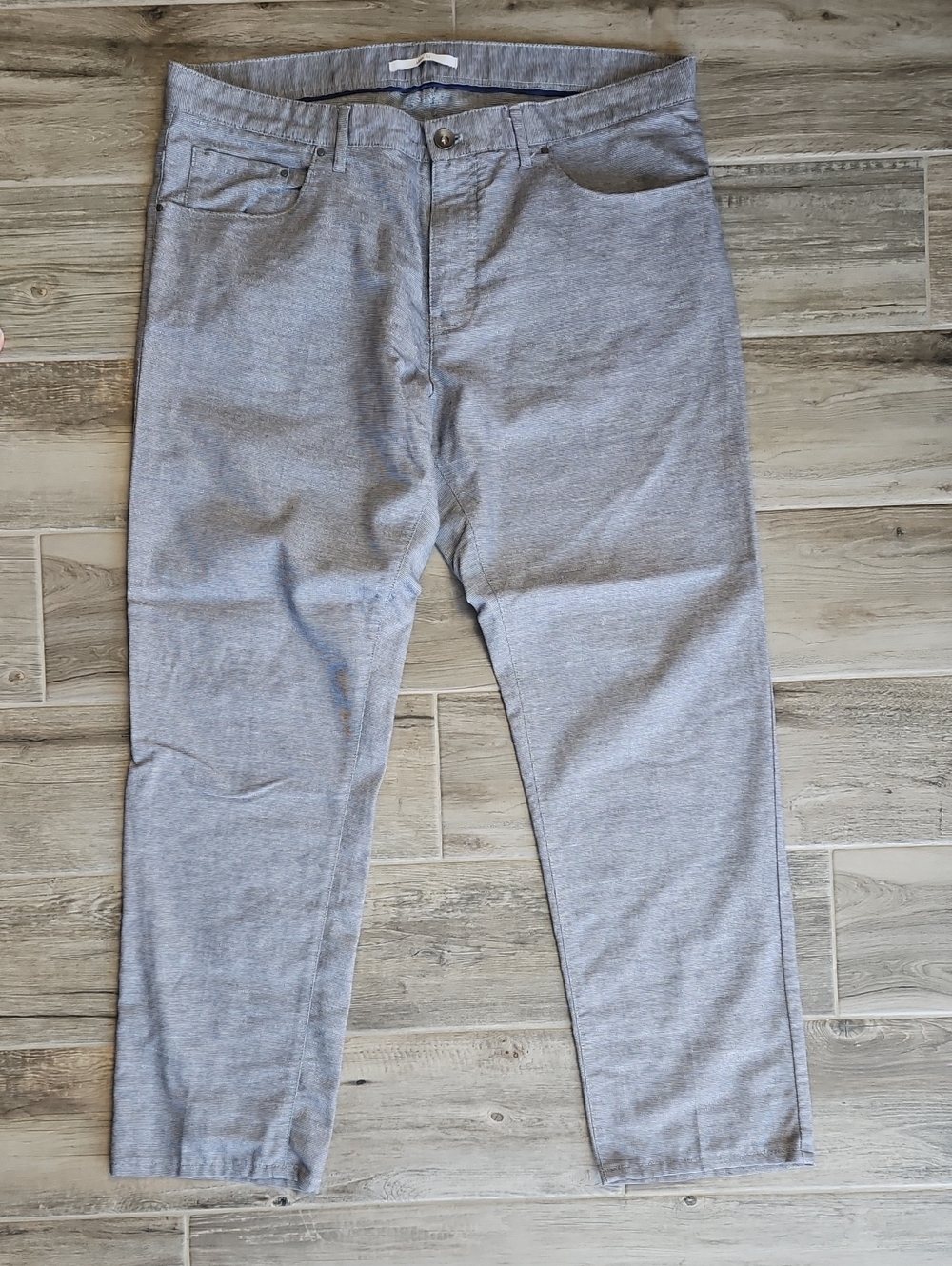 Calvin Klein Slim Fit Chino Pants - Light Gray/Blue